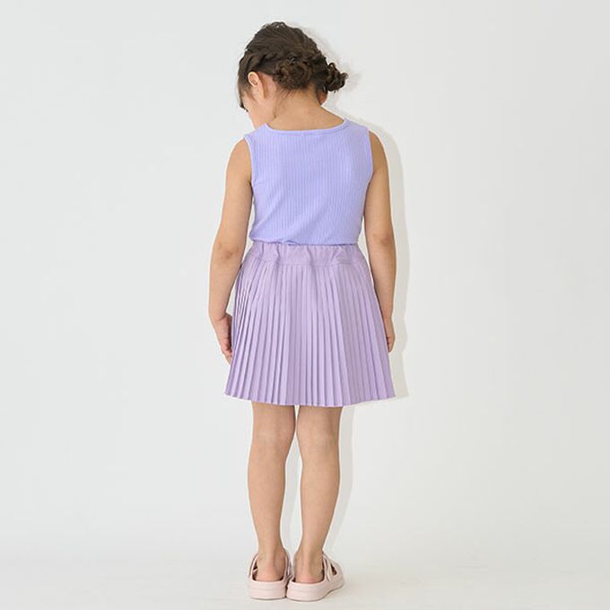 日本 Lycee mine - 輕盈鬆緊腰百褶裙-(內襯安全褲)-炭灰