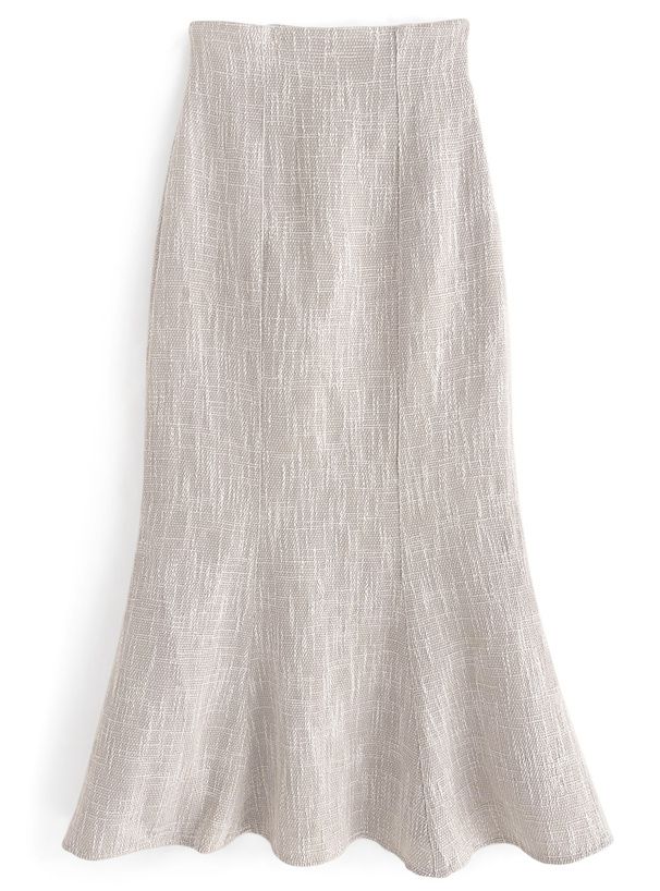 日本 GRL - 氣質小香風修身魚尾裙-淺灰藍