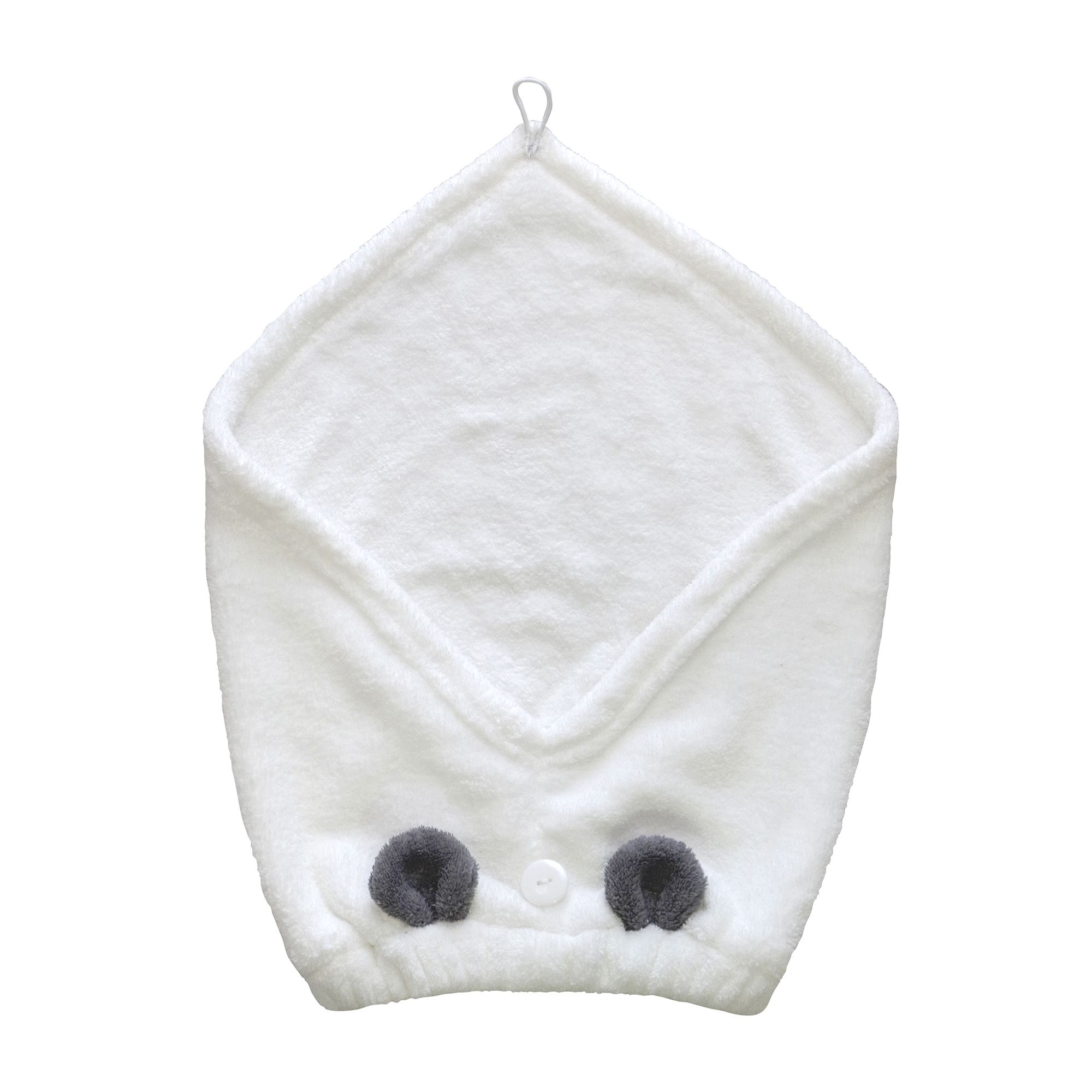 akachan honpo - 吸水包頭毛巾-熊貓 (頭圍44～68cm)