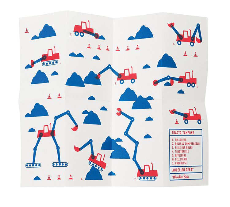 Moulin Roty - 木質印章遊戲組-挖土機