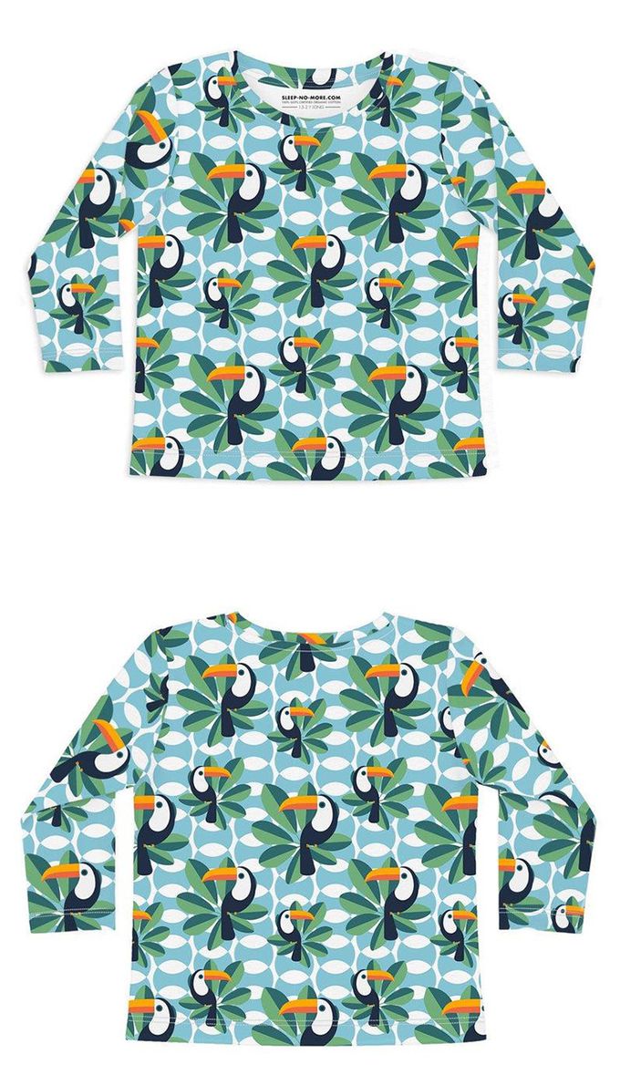 英國 SLEEP NO MORE - 100% 有機棉兒童圓領長袖上衣-大嘴鳥