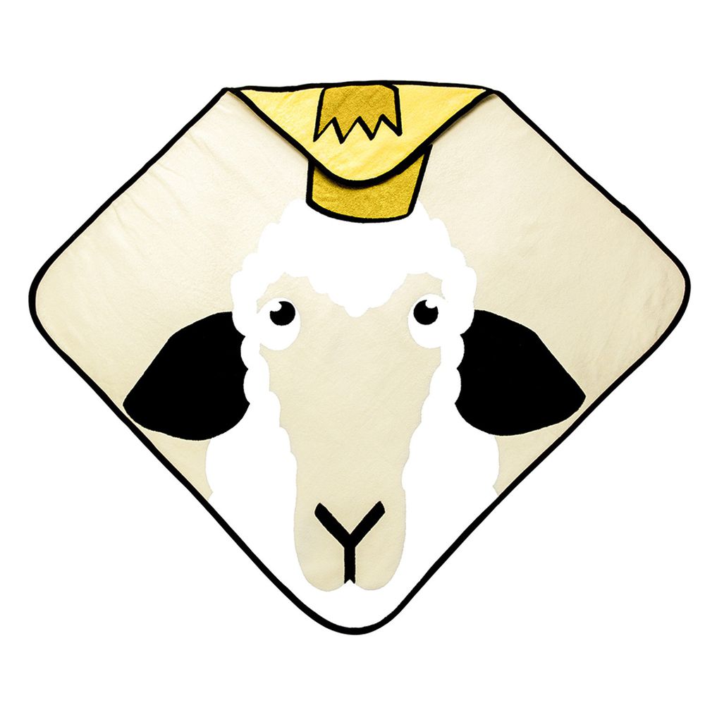 Babylivia - 有機棉連帽浴巾-綿羊-淡黃色