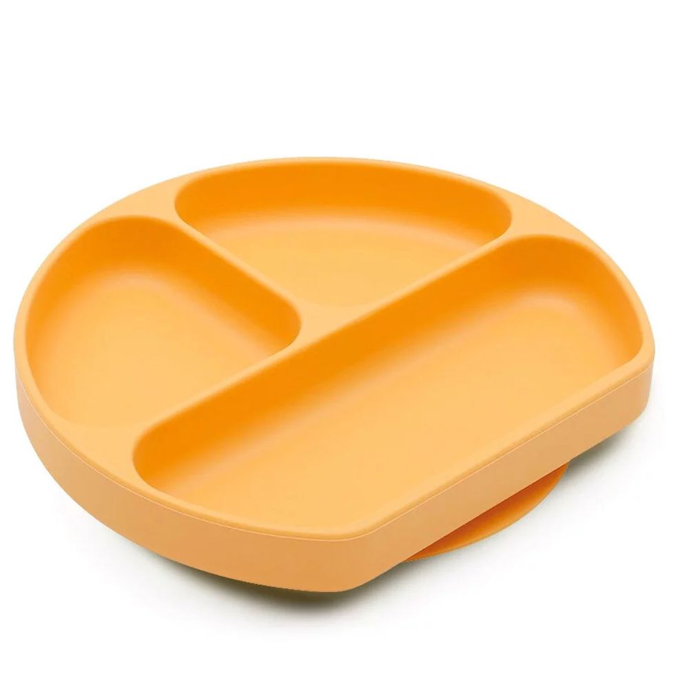美國 Bumkins - 矽膠餐盤-香橙黃