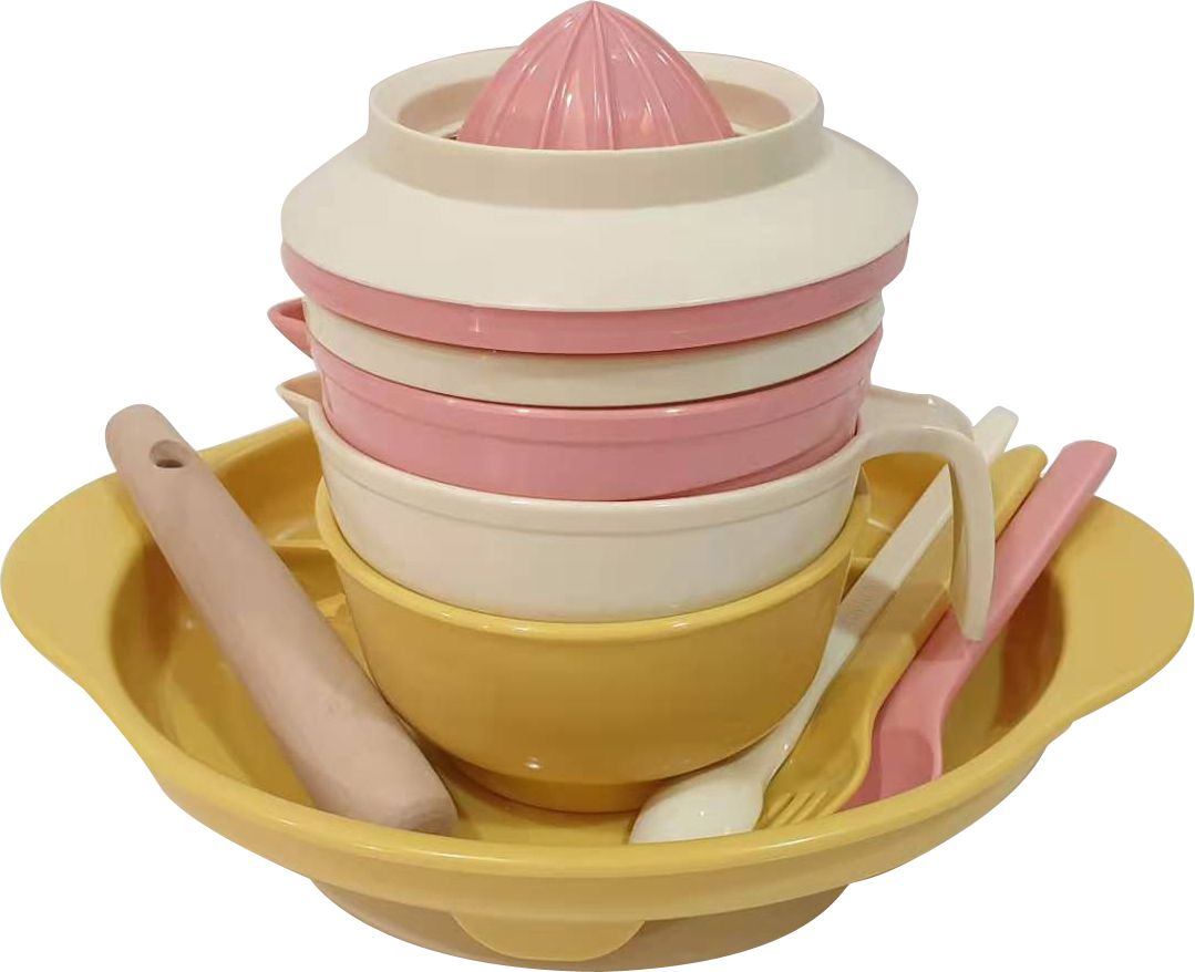 日本 Richell 利其爾 - 豪華食物調理餐具12件組-米/黃-贈提袋