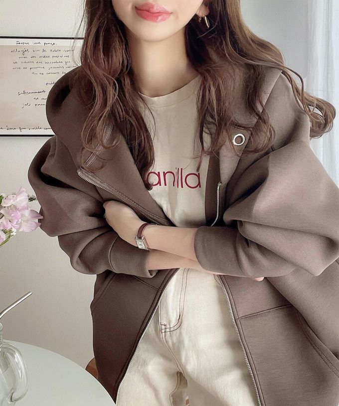 日本 Classical Elf - 厚磅簡約休閒長版連帽外套-黑