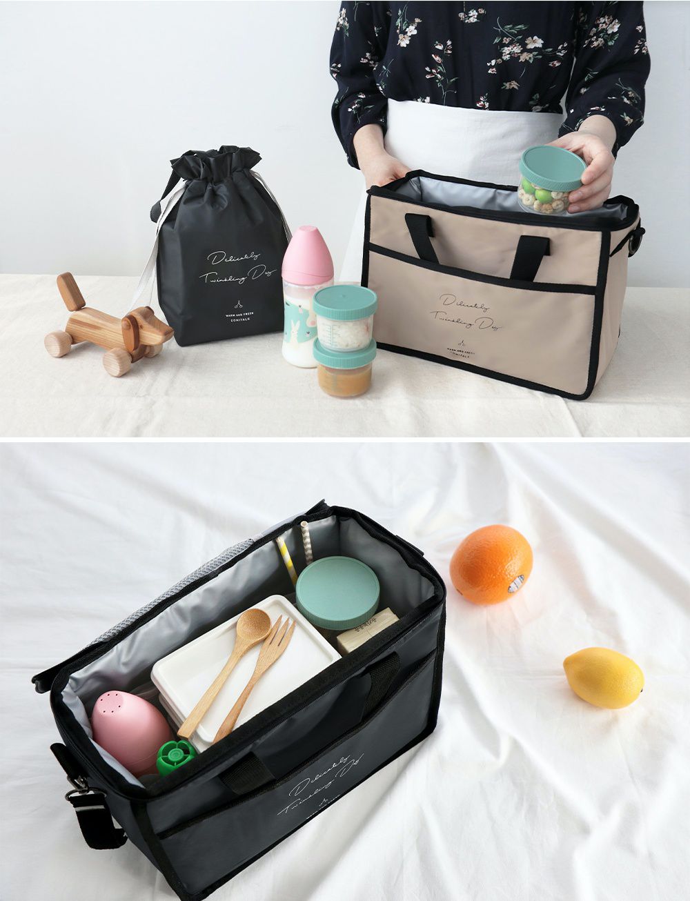 韓國 Conitale - 保冷保溫野餐袋/推車袋-迷霧藍