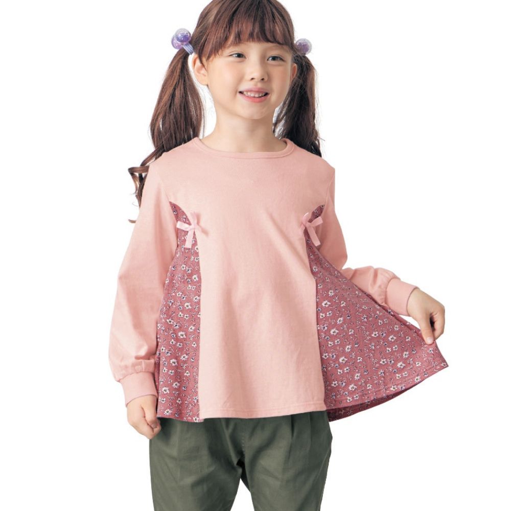 日本千趣會 - GITA 側面拼接可愛傘狀長袖上衣-粉紅