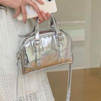 日本 GRL - 2way漆皮感手提/側背波士頓包-銀