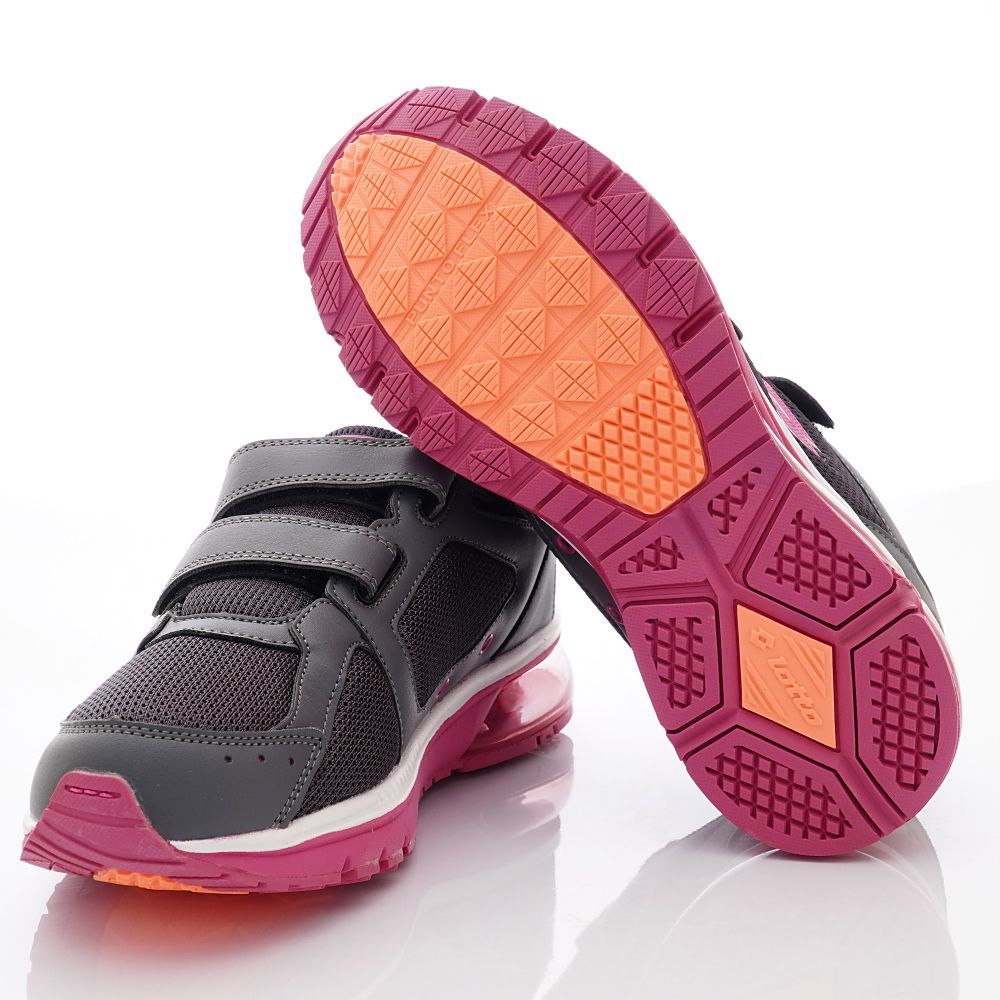 LOTTO樂得 - 魔鬼氈運動氣墊健走款0878系列(女段)-灰粉紅