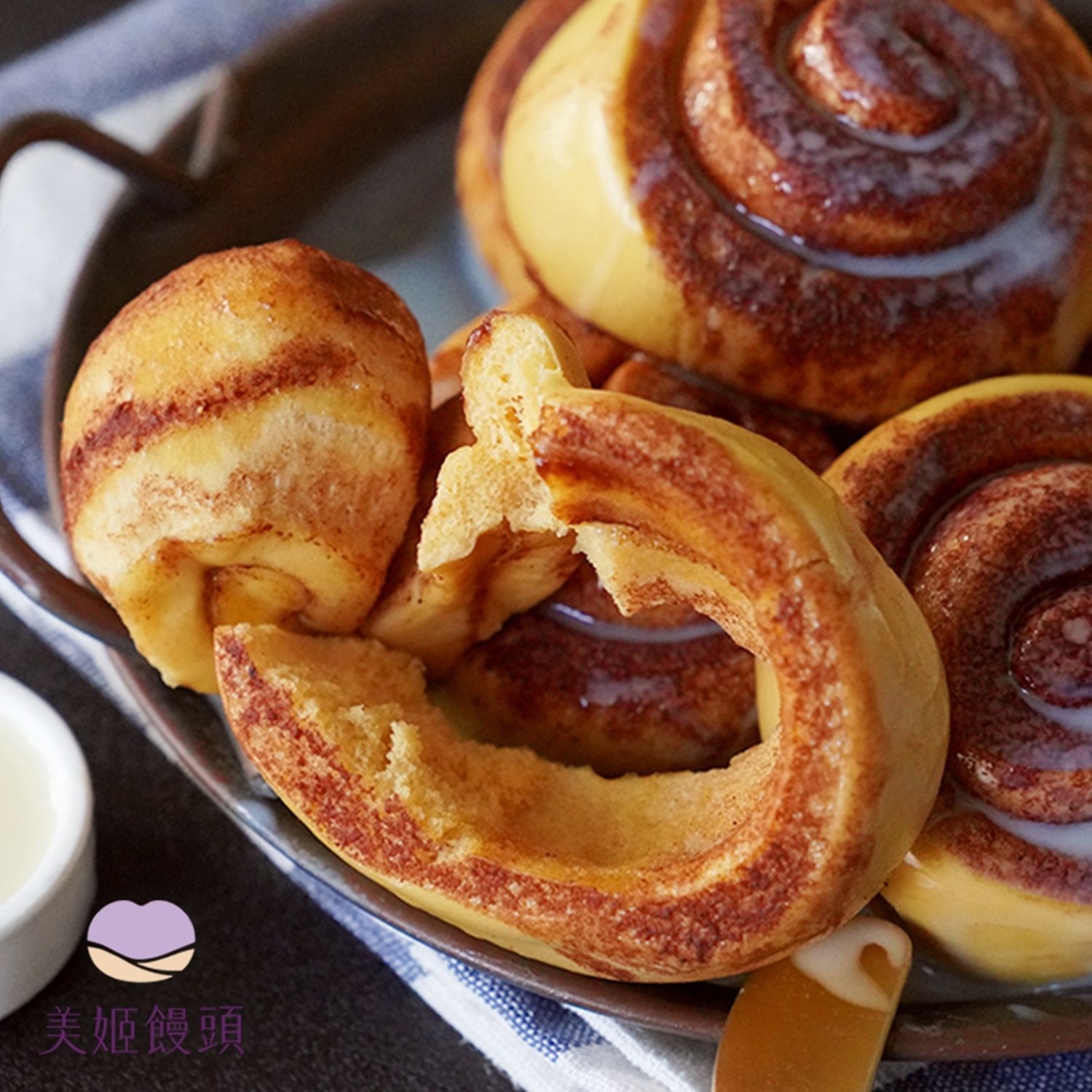 美姬饅頭 - 蒸的肉桂捲造型饅頭-6入-50g/顆