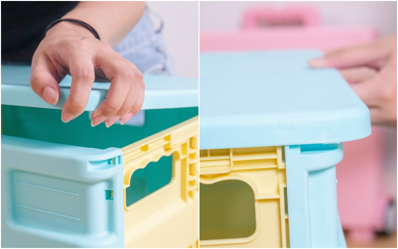 韓國 Damda - 購物車-57L/承重30kg-天藍+黃-42X36.5x40cm