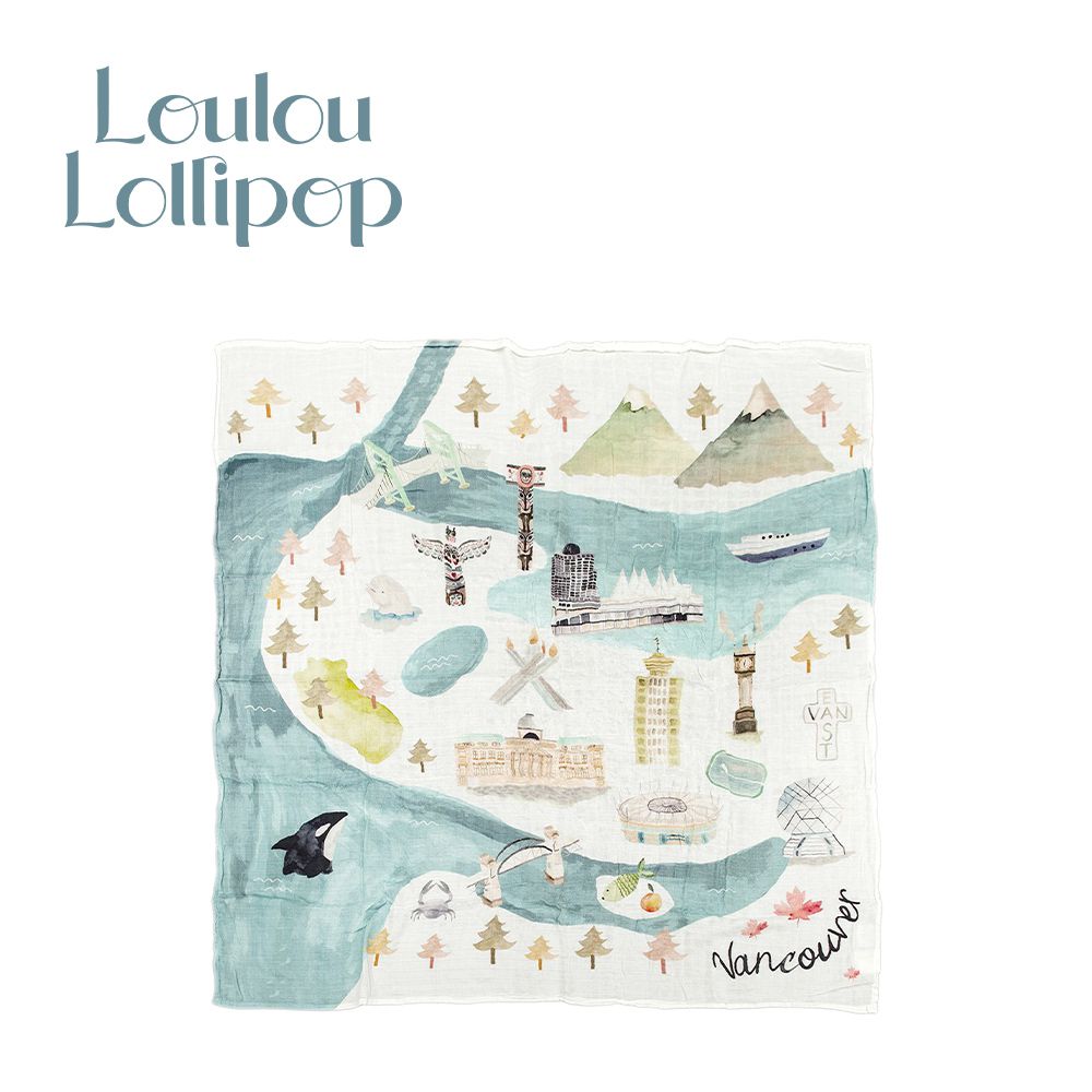 Loulou Lollipop - 竹纖維透氣包巾 - 城市款-加拿大溫哥華 (120x120cm)