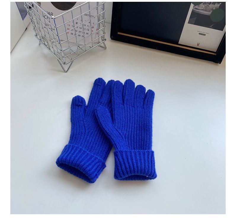 可觸控針織長款手套-杏色 (均碼)