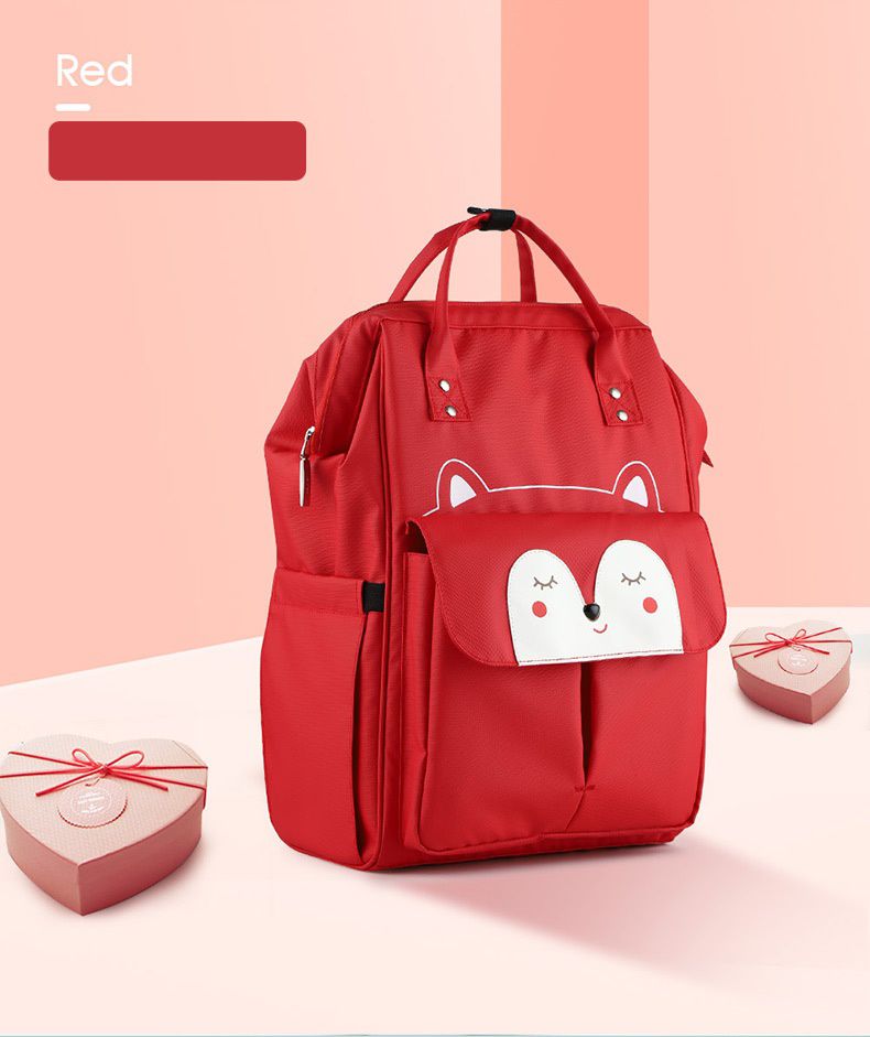 insular - 防水防污多功能大容量後背包/媽媽包/待產包-猴子-咖啡色 (26x15x45cm)