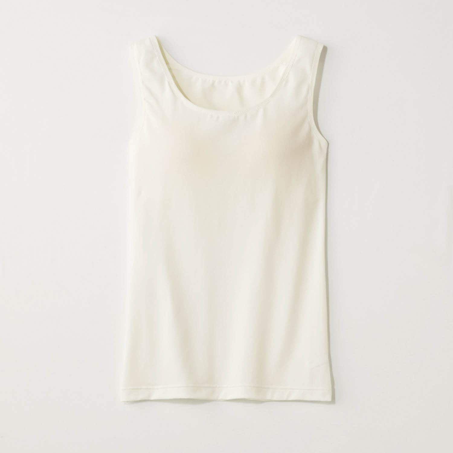 日本 Hummingchouchou - 排汗速乾 附Bra少女成長型內衣/內搭背心-米白