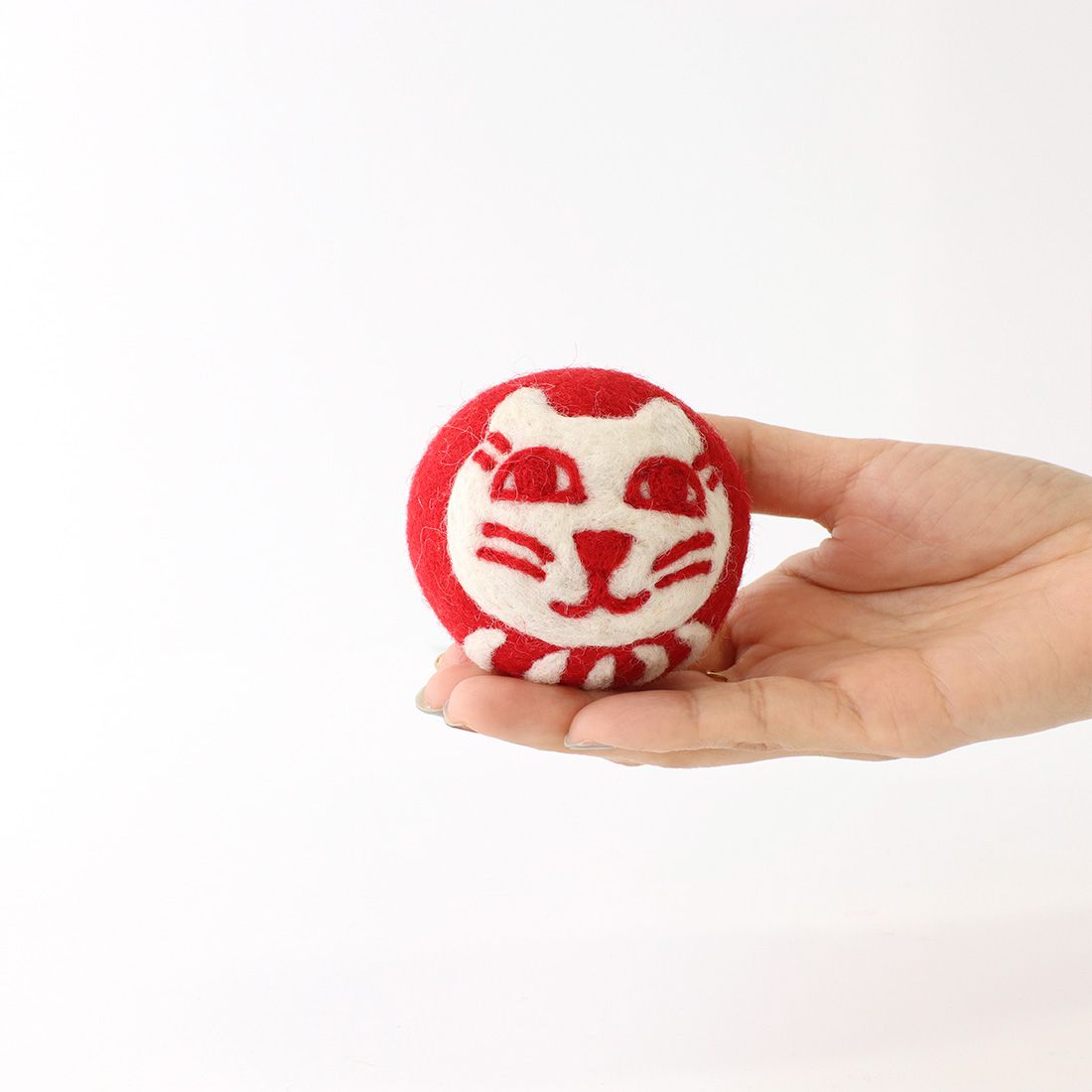 日本 TOMO - 100%尼泊爾羊毛烘衣球(3入組)-招財貓+不倒翁+幸運貓 (約φ6cm)