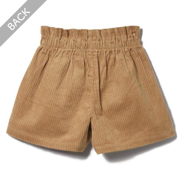 日本西松屋 - 燈芯絨前口袋短褲-咖啡
