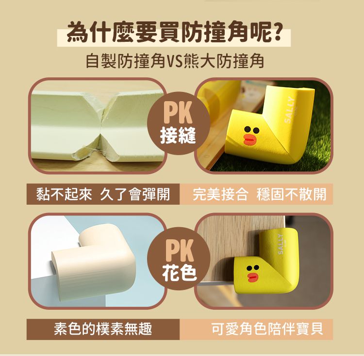 YODA - LINE FRIENDS加厚防撞角(四入一組)-莎莉款