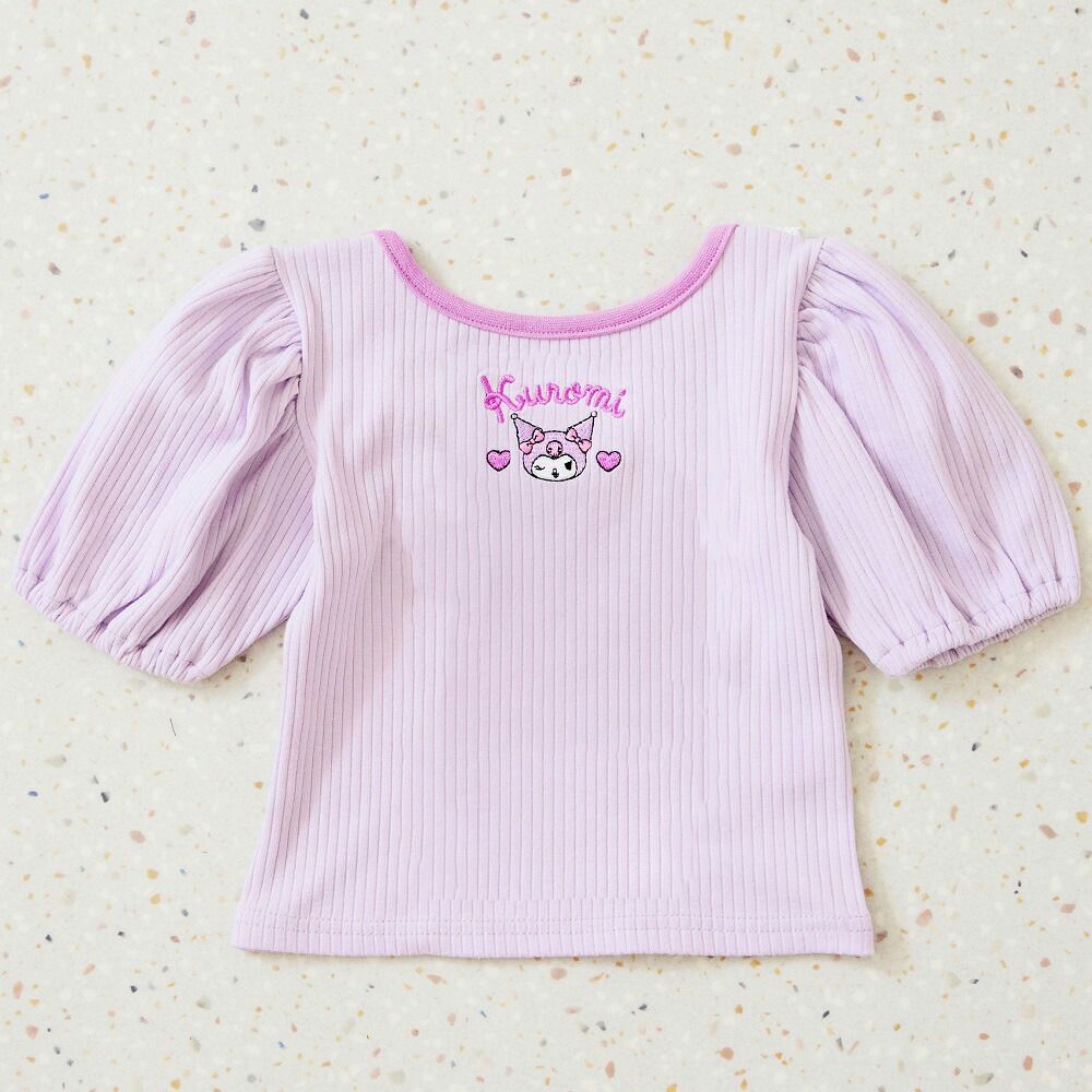 日本 ma lalumiere store - 三麗鷗聯名 背交叉澎澎短袖上衣-酷洛米-紫