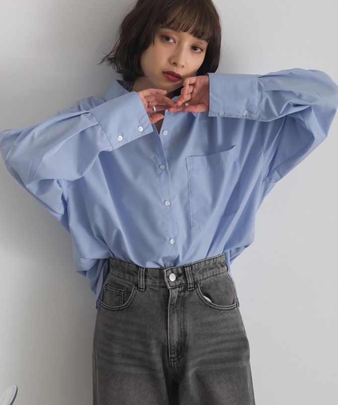 日本 ELENCARE DUE - 男友風寬鬆率性感長袖襯衫-白