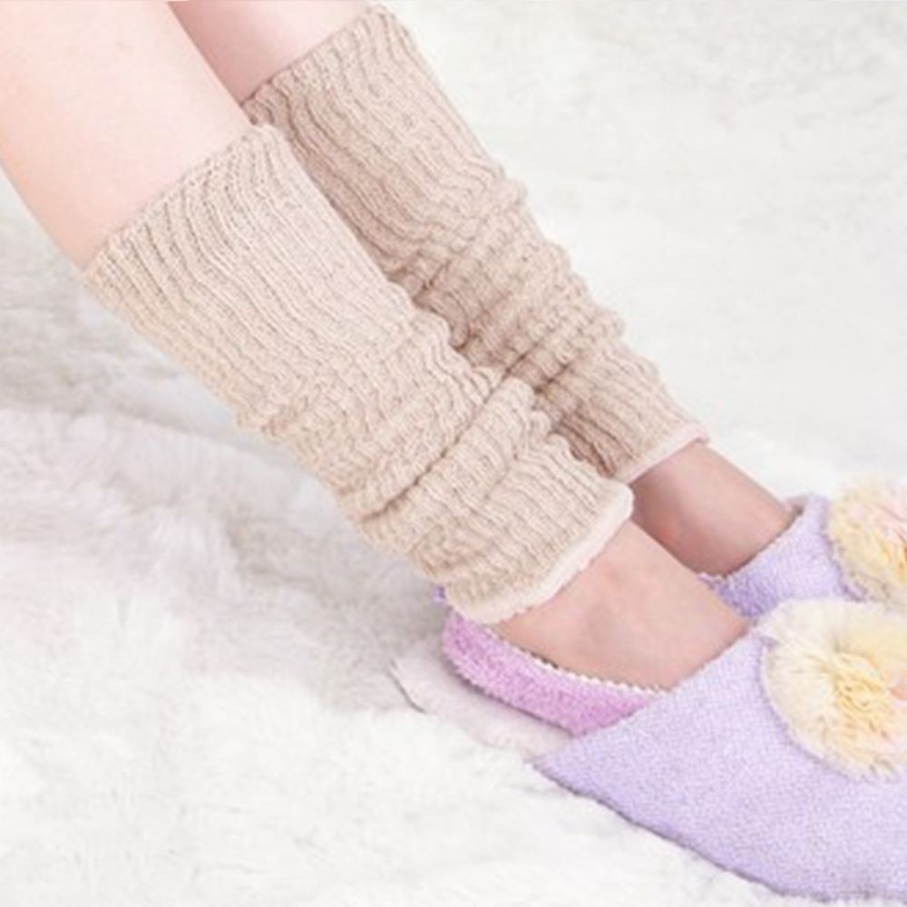 日本女裝代購 - 日本製 保暖襪套(絲綢添加)-長度38cm-雜杏 (F)