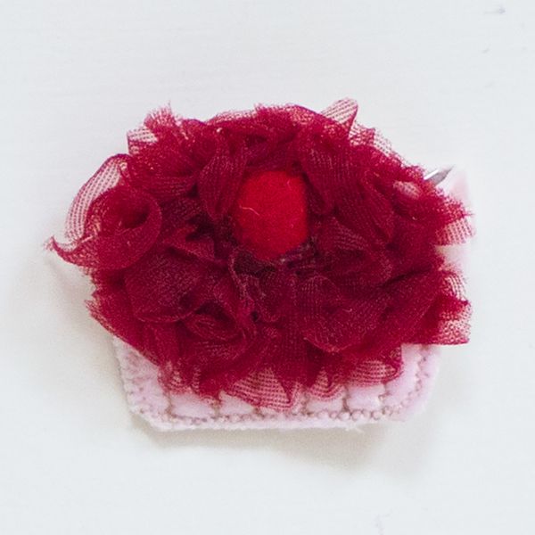 美國 Chic Baby Rose - 手工髮夾_櫻桃杯子蛋糕款-嫣紅 (單一尺寸)
