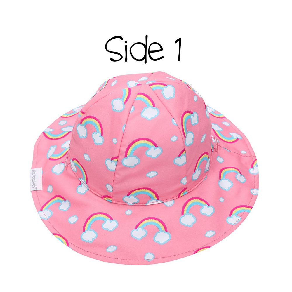 加拿大 flapjackkids - 雙面小童遮陽帽/防曬帽-彩虹/獨角獸