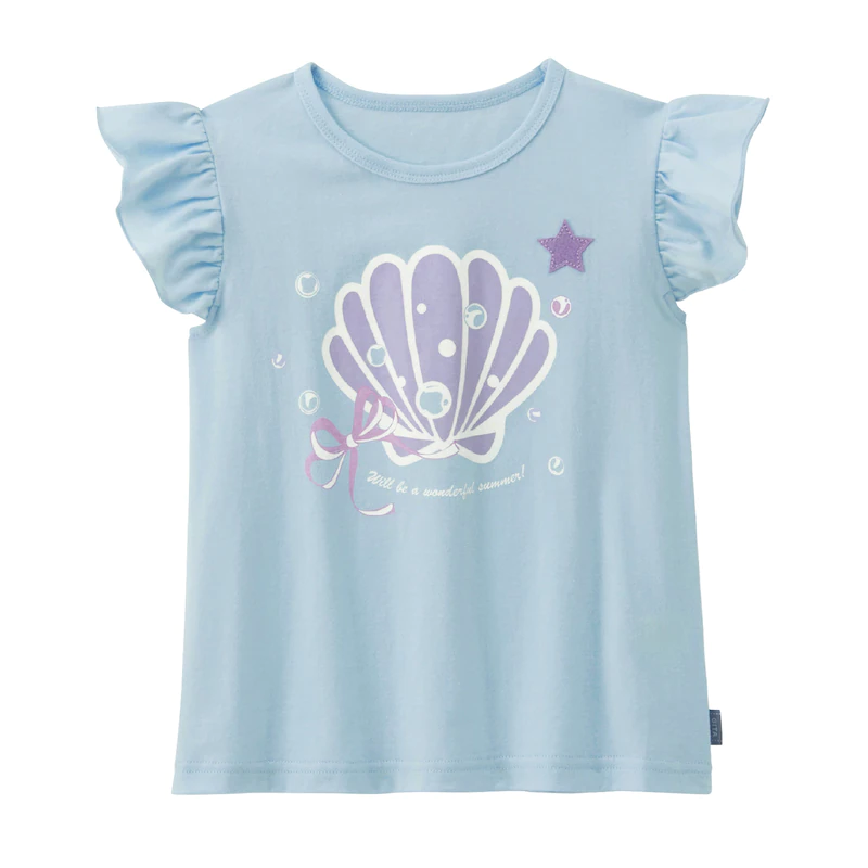 日本千趣會 - GITA 天竺棉印花荷葉無袖T-小雛菊-白