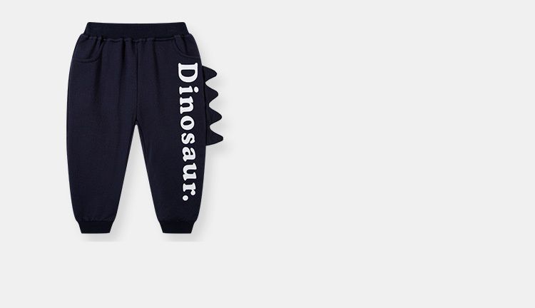 純棉休閒長褲-字母Dinosaur-綠色