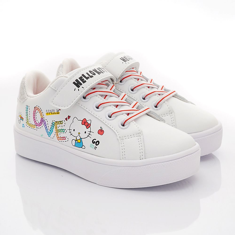 HELLO KITTY - 凱蒂貓繽紛抗菌休閒鞋款(中大童款)-白