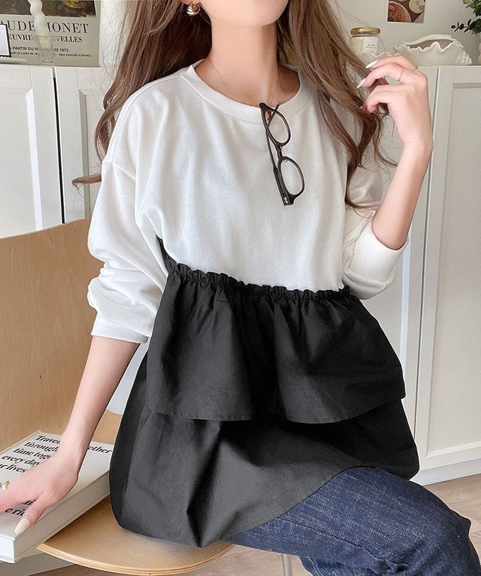 日本 Classical Elf - 蛋糕層次優美薄長袖上衣-深灰