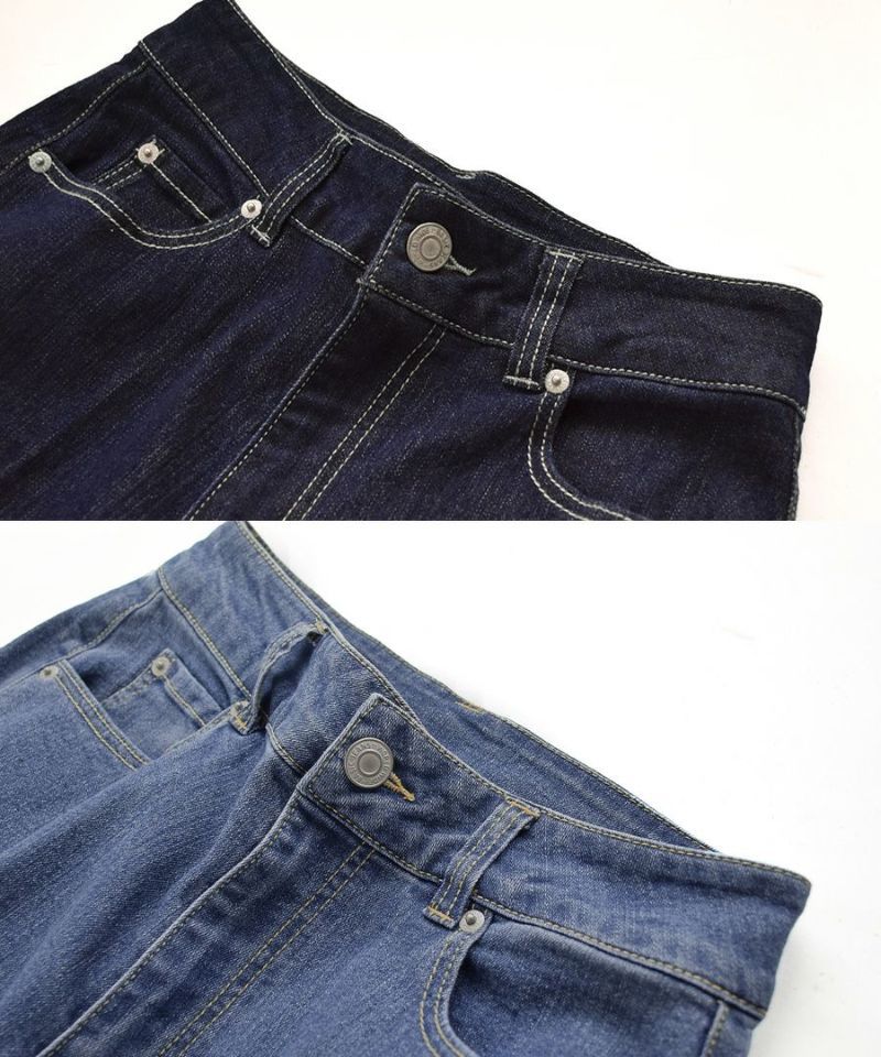 日本 zootie - 修身打褶反折單寧牛仔褲-靛藍