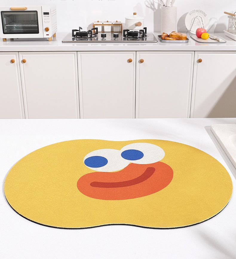 廚房/吧台吸水防滑隔熱墊-卡通花花-綠色