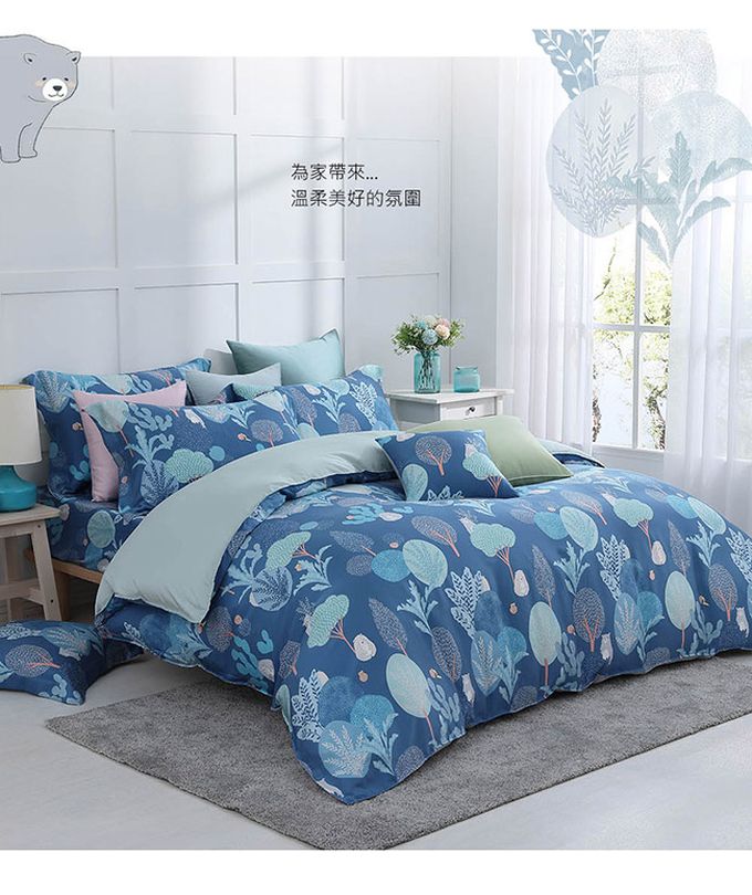 鴻宇 HongYew - 雙人特大床包枕套組/ 天絲300織 / 天絲 萊賽爾 / 巴姆巴姆