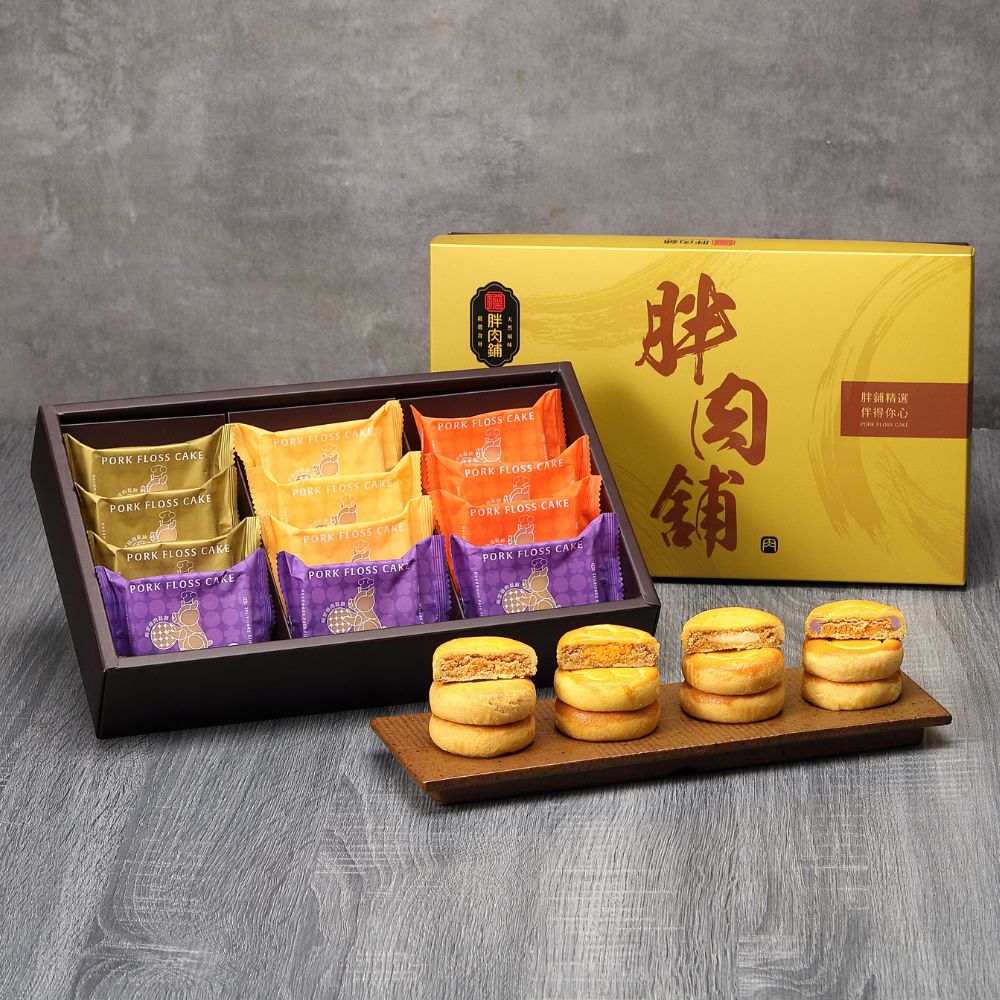 金大方綜合肉鬆餅-(3原味+3金沙+3麻糬+3芋泥肉鬆餅) (盒)-12入