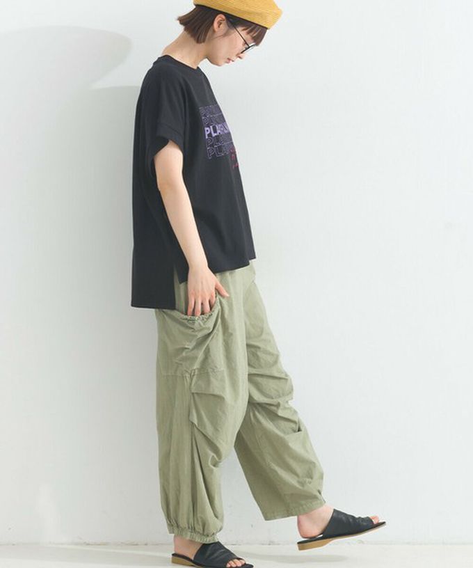 日本 Lupilien - 16OE天竺棉 法式英文標語短袖上衣-白