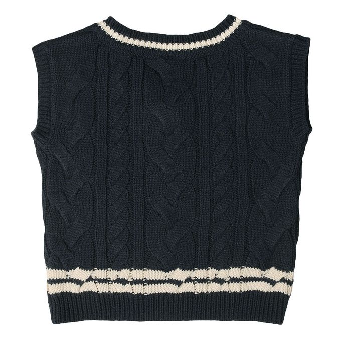 akachan honpo - 針織背心.-深藍色