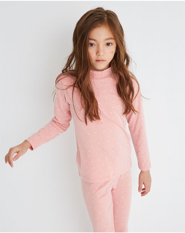 麗嬰房 Little moni - 發熱紗高領上衣-粉紅