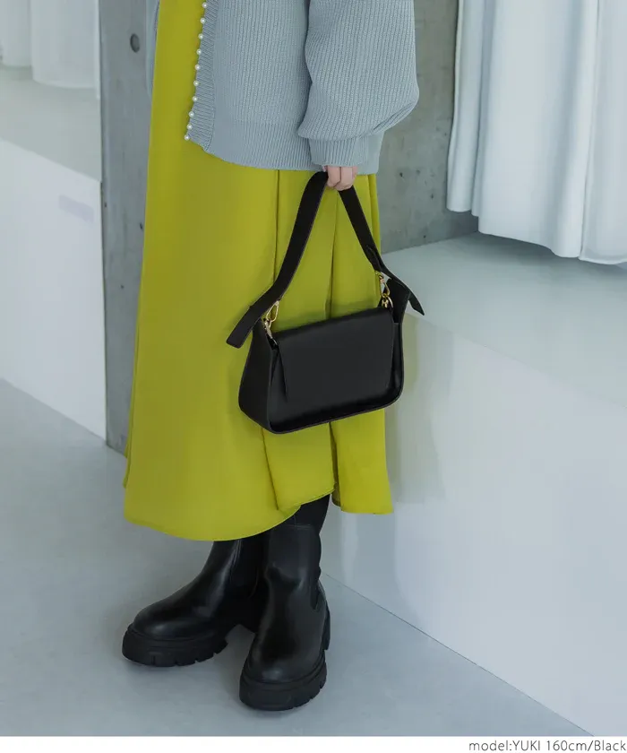 日本 COCA - 氣質方形皮革腋下包-米杏