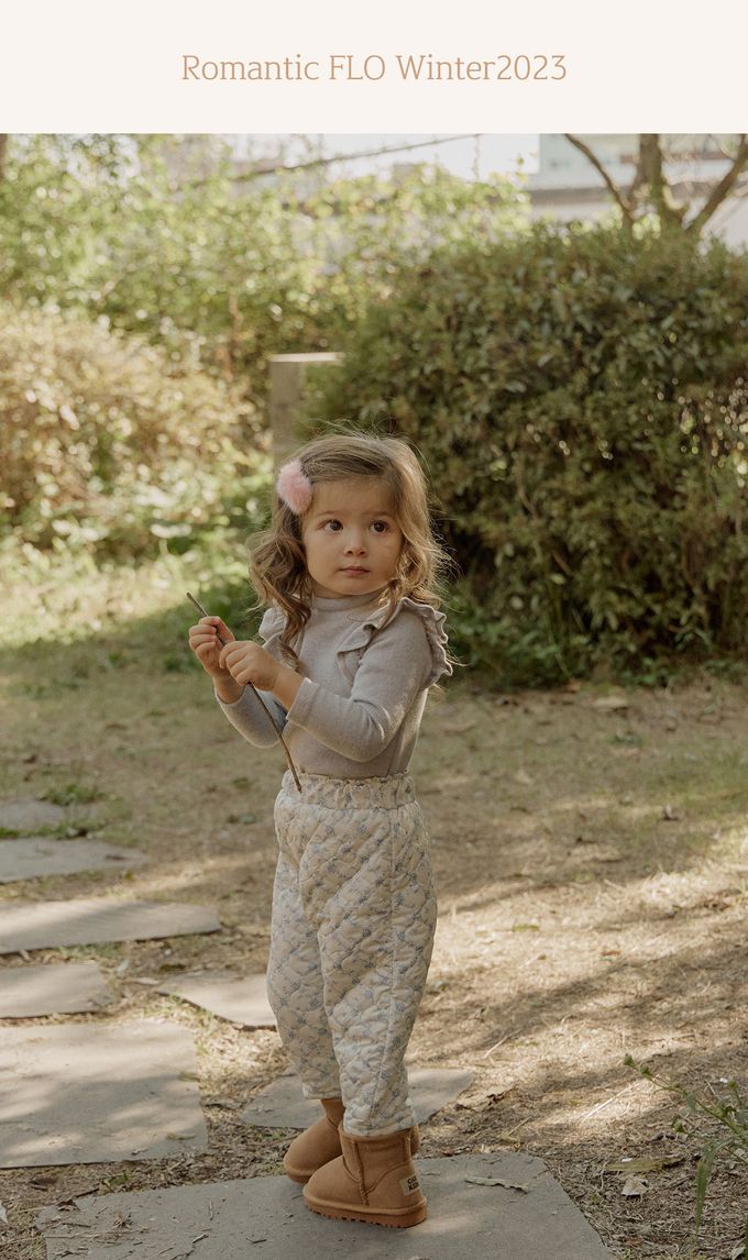 韓國 Puellaflo - 荷葉布邊小領長袖上衣-灰藍