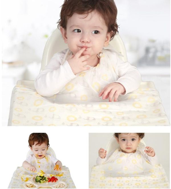 韓國 Babyclo - 親環境拋棄式防水圍兜餐墊紙-黃-10入/包