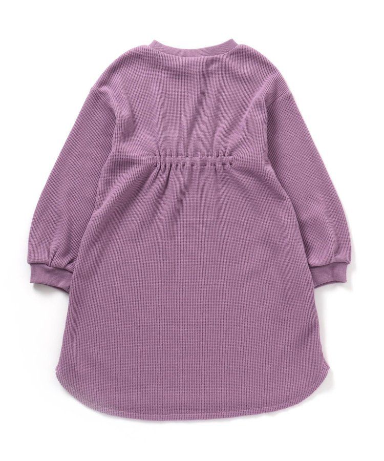 日本 apres les cours - 甜美華夫格長袖洋裝-緞帶裝飾-薄荷綠