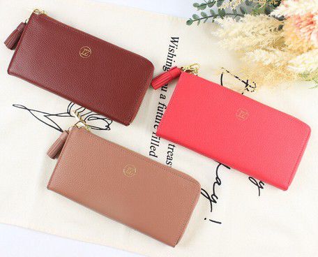 日本 LIZDAYS - 真皮輕薄L型長夾/錢包-焦糖橘 (20x10x2cm)