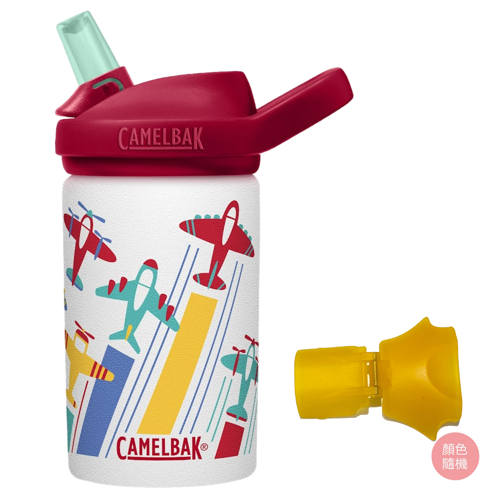 CamelBak - 【贈防塵蓋】EDDY+ 兒童吸管單層不鏽鋼水瓶-噴射飛機-400ml