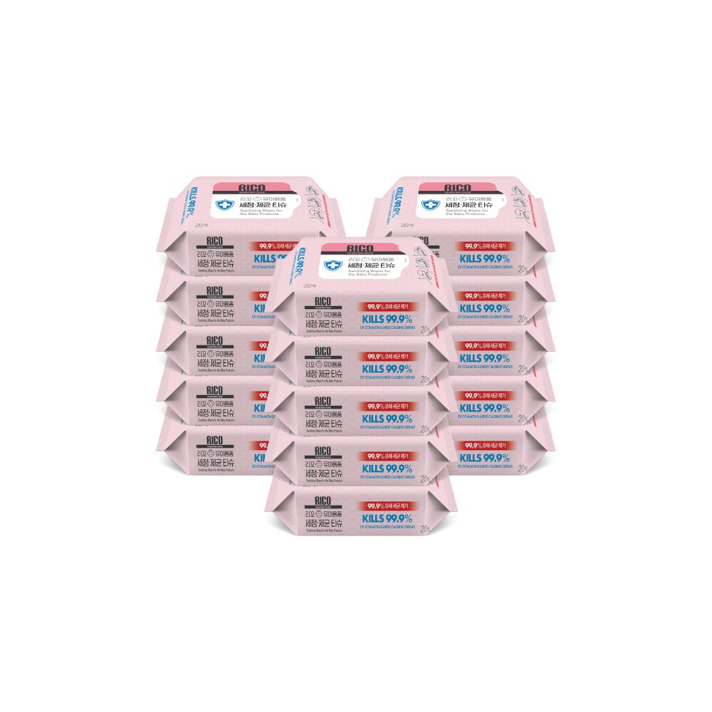 韓國RICO baby - 抗菌濕紙巾(Sanitizing-20抽)－15入