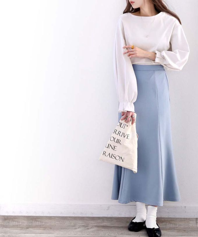 日本 Classical Elf - 100%棉 船領顯瘦糖果袖上衣-奶油白