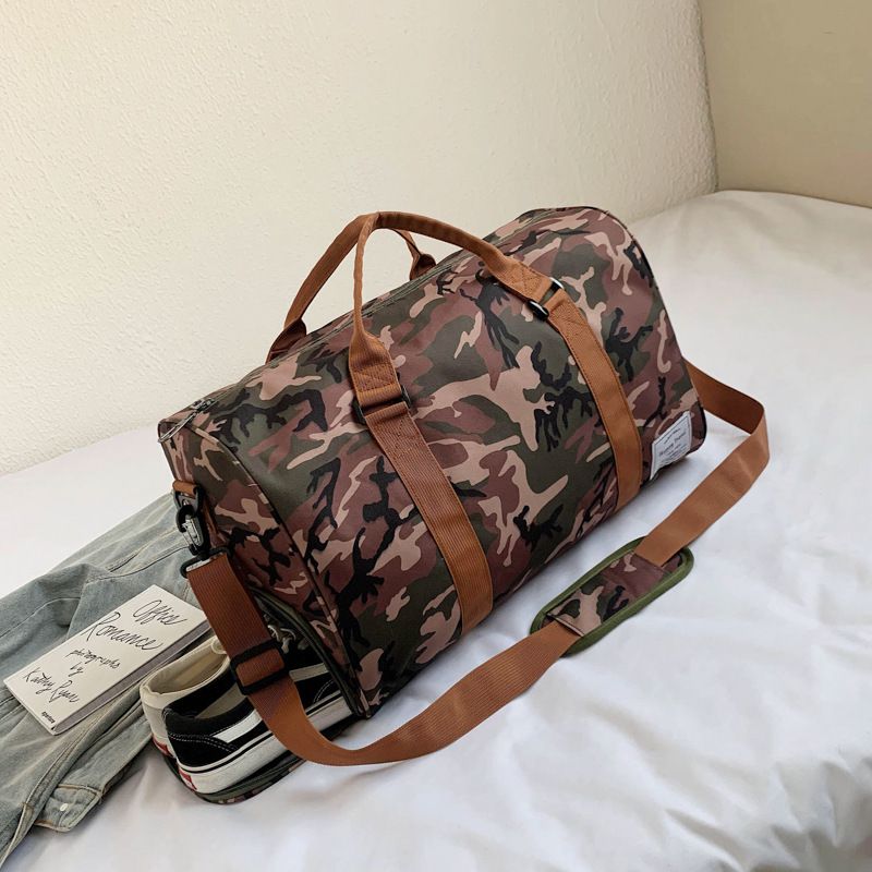 牛津布2way側背包-卡其棕