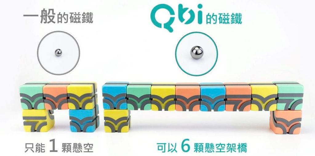 Qbi - 益智磁吸軌道玩具-成長探索系列-兒童同樂組-[獨家送]經典方塊4入擴充包(顏色隨機)