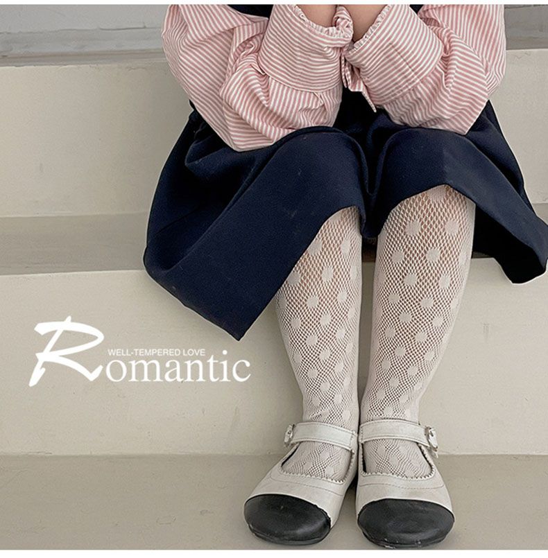 兒童網眼褲襪-1146大波點精編褲襪