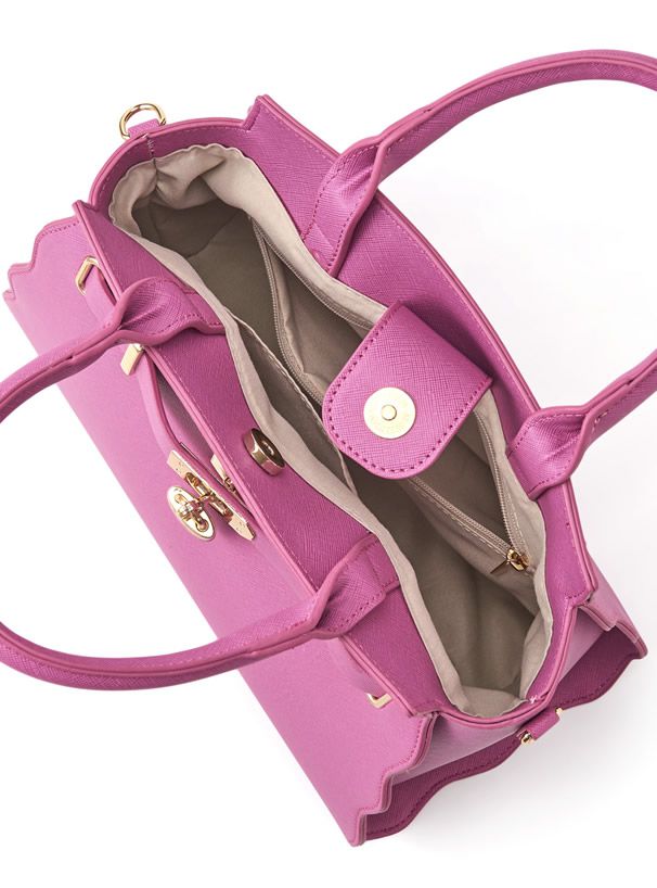 日本 GRL - 2WAY波浪時尚皮質手提包/側背包-天使白